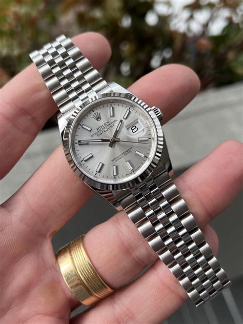 rolex datejust 36 silver dial roman numerals|rolex datejust 36mm price.